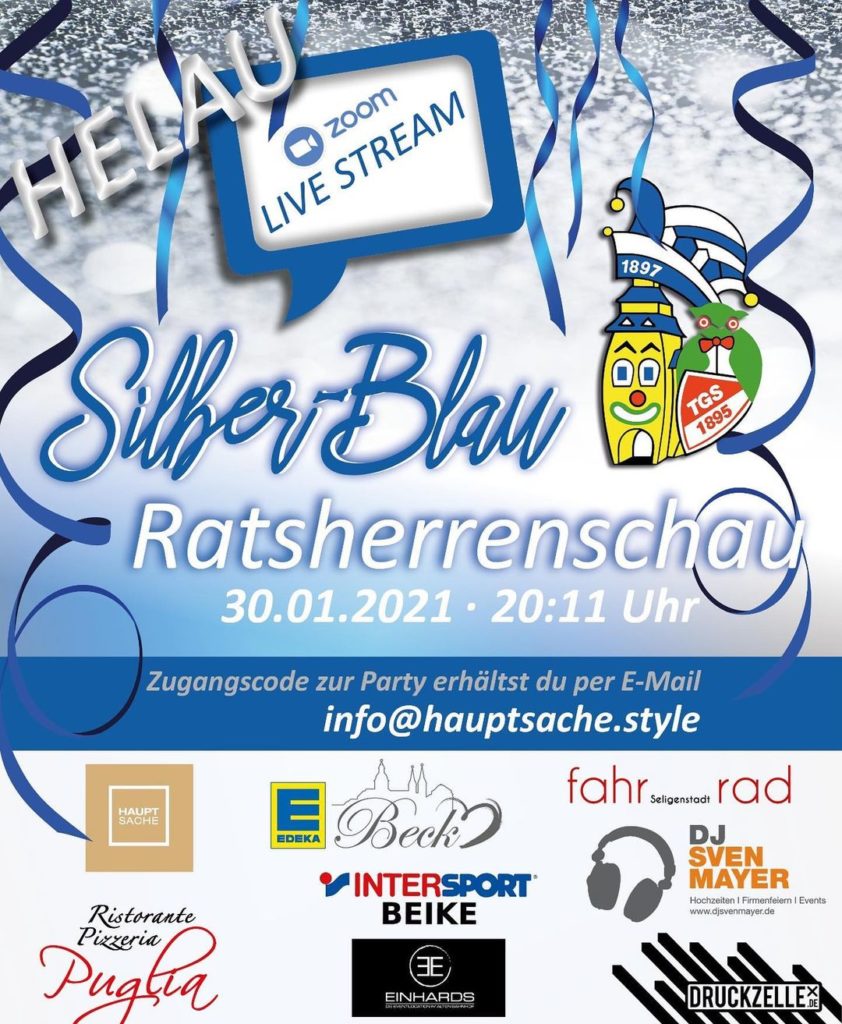 Silber-Blau Ratsherrenschau – DIGITALE Fastnachts-Party